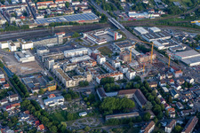 Vue aérienne de Cité ferroviaire à Bruchsal dans le département Bade-Wurtemberg, Allemagne