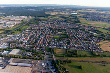 Vue oblique de Quartier Karlsdorf in Karlsdorf-Neuthard dans le département Bade-Wurtemberg, Allemagne