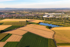 Philippsburg dans le département Bade-Wurtemberg, Allemagne vue du ciel