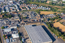 Vue aérienne de Cour industrielle Speyer à le quartier Ludwigshof in Speyer dans le département Rhénanie-Palatinat, Allemagne