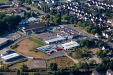 Vue aérienne de Zone commerciale de la Lauterburger Straße à Kandel dans le département Rhénanie-Palatinat, Allemagne