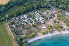 Vue oblique de Camping Municipal des Mouettes à Lauterbourg dans le département Bas Rhin, France