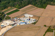 Chantier de construction de tunnels à Dörrenbach dans le département Rhénanie-Palatinat, Allemagne d'en haut