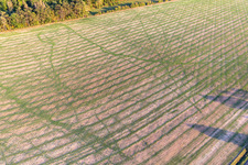 Vue aérienne de Structures de champ à Germay dans le département Haute Marne, France