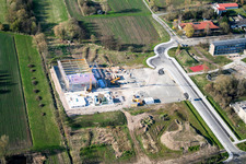 Vue aérienne de Chantier de construction d'une salle polyvalente à Kandel dans le département Rhénanie-Palatinat, Allemagne
