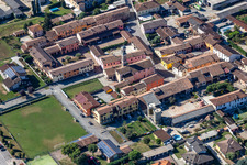 Vue aérienne de Place Trente à Ripalta Guerina dans le département Cremona, Italie
