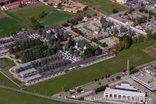 Vue aérienne de Cimetière Majeur de Crem à Crema dans le département Cremona, Italie