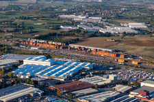 Vue aérienne de Padan à le quartier Veggia-Villalunga in Casalgrande dans le département Reggio Emilia, Italie