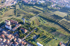 Vue aérienne de Parc de la résistance à Modena dans le département Modena, Italie