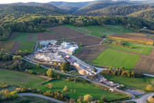 Vue aérienne de Chantier du portail du tunnel de Bad Bergzabern à Dörrenbach dans le département Rhénanie-Palatinat, Allemagne