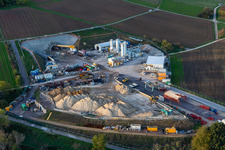 Vue aérienne de Chantier du portail du tunnel de Bad Bergzabern à Dörrenbach dans le département Rhénanie-Palatinat, Allemagne