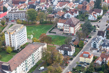 Vue aérienne de Cave de culture, FFZ dans l'ancienne école agricole à Kandel dans le département Rhénanie-Palatinat, Allemagne