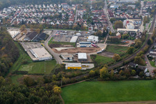 Vue oblique de Zone commerciale de la Lauterburger Straße à Kandel dans le département Rhénanie-Palatinat, Allemagne