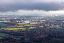 Vue d'oiseau de Zone industrielle d'Oberwald à Wörth am Rhein dans le département Rhénanie-Palatinat, Allemagne