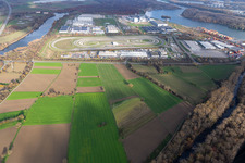 Photographie aérienne de Zone d'expansion prévue de Daimler-Trucks AG à Wörth am Rhein dans le département Rhénanie-Palatinat, Allemagne