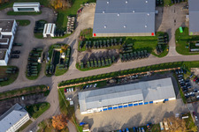Vue aérienne de Dépôt Sud de la Bundeswehr à le quartier Knielingen in Karlsruhe dans le département Bade-Wurtemberg, Allemagne