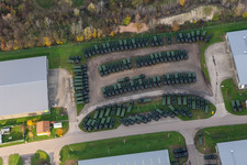 Photographie aérienne de Dépôt Sud de la Bundeswehr à le quartier Knielingen in Karlsruhe dans le département Bade-Wurtemberg, Allemagne