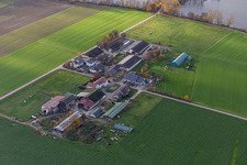 Vue aérienne de Burgerhof, Jägerhof à Neupotz dans le département Rhénanie-Palatinat, Allemagne