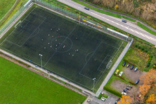 Photographie aérienne de Terrain en gazon synthétique à le quartier Minderslachen in Kandel dans le département Rhénanie-Palatinat, Allemagne