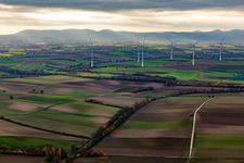 Vue aérienne de Parc éolien Freckenfeld à Freckenfeld dans le département Rhénanie-Palatinat, Allemagne