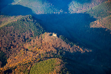 Vue aérienne de Château Meisteresel vu du sud à Ramberg dans le département Rhénanie-Palatinat, Allemagne