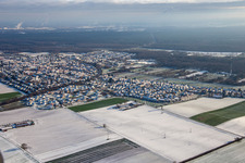 Vue aérienne de Nouvelle zone de développement K2 en hiver quand il y a de la neige à Kandel dans le département Rhénanie-Palatinat, Allemagne