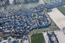 Photographie aérienne de Nouvelle zone de développement K2 en hiver quand il y a de la neige à Kandel dans le département Rhénanie-Palatinat, Allemagne