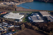 Vue aérienne de Zone industrielle Faureciastraße Faurecia GmbH à Hagenbach dans le département Rhénanie-Palatinat, Allemagne