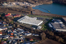 Vue aérienne de Zone industrielle Faureciastraße Faurecia GmbH à Hagenbach dans le département Rhénanie-Palatinat, Allemagne