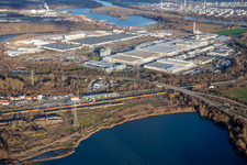 Vue aérienne de Daimler Truck AG à Wörth am Rhein dans le département Rhénanie-Palatinat, Allemagne