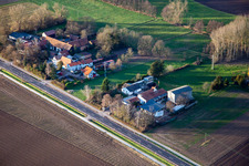 Vue aérienne de Höfen à le quartier Minderslachen in Kandel dans le département Rhénanie-Palatinat, Allemagne