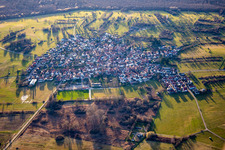Vue aérienne de De l'est à le quartier Büchelberg in Wörth am Rhein dans le département Rhénanie-Palatinat, Allemagne