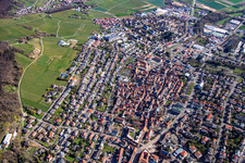 Vue aérienne de Pfalzgrafenstrasse Saarstr à Bad Bergzabern dans le département Rhénanie-Palatinat, Allemagne