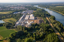 Vue aérienne de Rheinspan GmbH & Co. KG à Germersheim dans le département Rhénanie-Palatinat, Allemagne