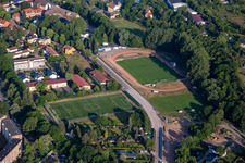 Vue aérienne de Zone de loisirs, de sports et de loisirs Lindenstrasse, Quedlinburger Sportverein eV à Quedlinburg dans le département Saxe-Anhalt, Allemagne
