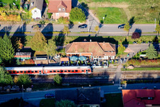 Vue aérienne de Bâtiment des voies et gares de la Deutsche Bahn à Bundenthal dans le département Rhénanie-Palatinat, Allemagne