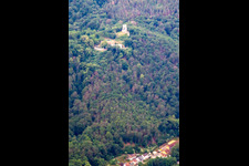 Vue aérienne de Ruines du château de Große Lauenburg à le quartier Stecklenberg in Thale dans le département Saxe-Anhalt, Allemagne