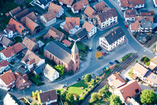 Vue aérienne de Vue des rues et des maisons des quartiers résidentiels à Bruchweiler-Bärenbach dans le département Rhénanie-Palatinat, Allemagne