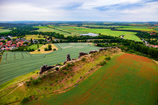 Photographie aérienne de Pierres centrales du Mur du Diable à le quartier Weddersleben in Thale dans le département Saxe-Anhalt, Allemagne