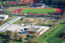 Photographie aérienne de Chantier de construction d'une salle polyvalente à Kandel dans le département Rhénanie-Palatinat, Allemagne