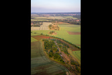 Photographie aérienne de Le mur du diable de Warnstedt vu de l'ouest à Thale dans le département Saxe-Anhalt, Allemagne