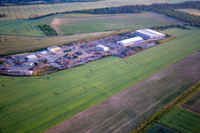 Vue aérienne de Susanne Belger entreprise de taille de pierre à le quartier Timmenrode in Blankenburg dans le département Saxe-Anhalt, Allemagne