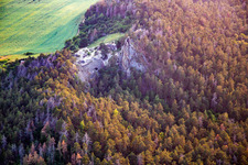 Vue aérienne de Rocher Oracle, Kucksburg à le quartier Timmenrode in Blankenburg dans le département Saxe-Anhalt, Allemagne