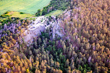 Vue aérienne de Rocher Oracle, Kucksburg à le quartier Helsungen in Blankenburg dans le département Saxe-Anhalt, Allemagne