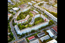 Vue aérienne de Bâtiments préfabriqués Berthold-Brechtstr. à Blankenburg dans le département Saxe-Anhalt, Allemagne