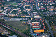 Vue aérienne de Bâtiments préfabriqués à Regenstein à Blankenburg dans le département Saxe-Anhalt, Allemagne