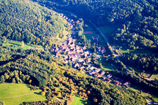 Vue aérienne de Champs agricoles et surfaces utilisables à le quartier Münchweiler in Münchweiler am Klingbach dans le département Rhénanie-Palatinat, Allemagne