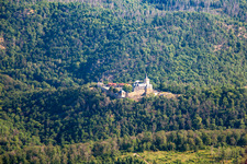 Vue aérienne de Château Falkenstein (Harz) à le quartier Pansfelde in Falkenstein dans le département Saxe-Anhalt, Allemagne