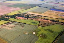 Vue aérienne de Grande et petite pierre de comptoir à Ballenstedt dans le département Saxe-Anhalt, Allemagne