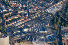 Vue aérienne de Ancienne fabrique de cordes à le quartier Neckarau in Mannheim dans le département Bade-Wurtemberg, Allemagne